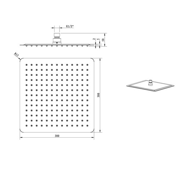 Hlavová sprcha z nehrdzavejúcej ocele v zlatej farbe Slim – Sapho-image-3