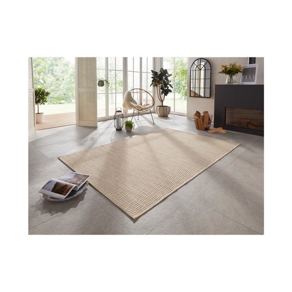 Krémovobiely koberec vhodný aj do exteriéru Elle Decoration Brave Dreux, 160 × 230 cm-image-1