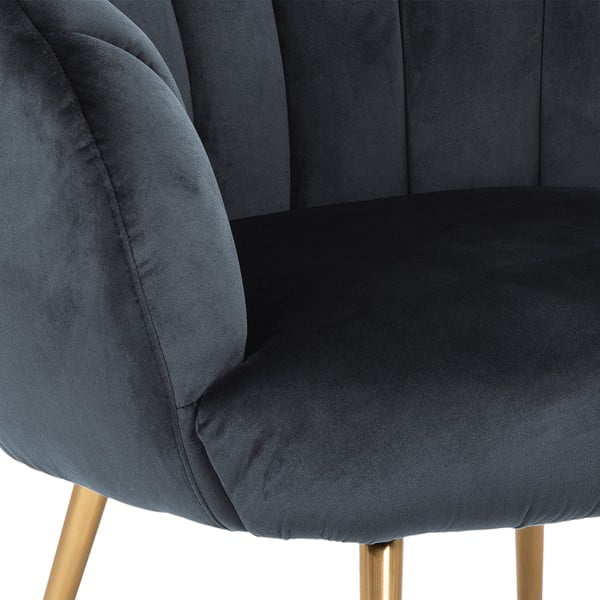 Tmavosivé zamatové kreslo Actona Daniella-image-1