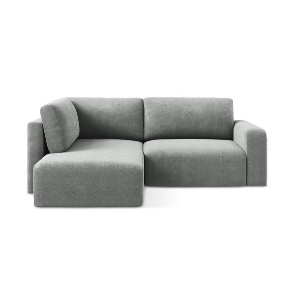 Sivá ženilková rozkladacia/s úložným priestorom rohová pohovka (ľavý roh/do L) Kona – Makamii