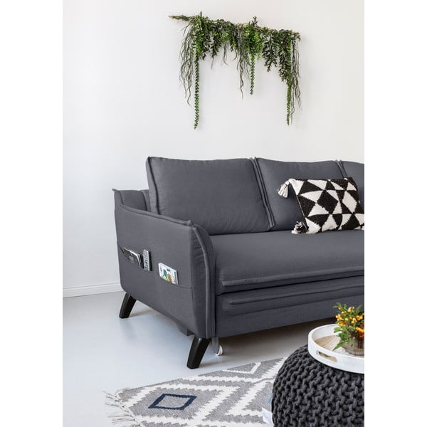 Antracitovosivá rozkladacia rohová pohovka Miuform Charming Charlie, pravý roh-image-4