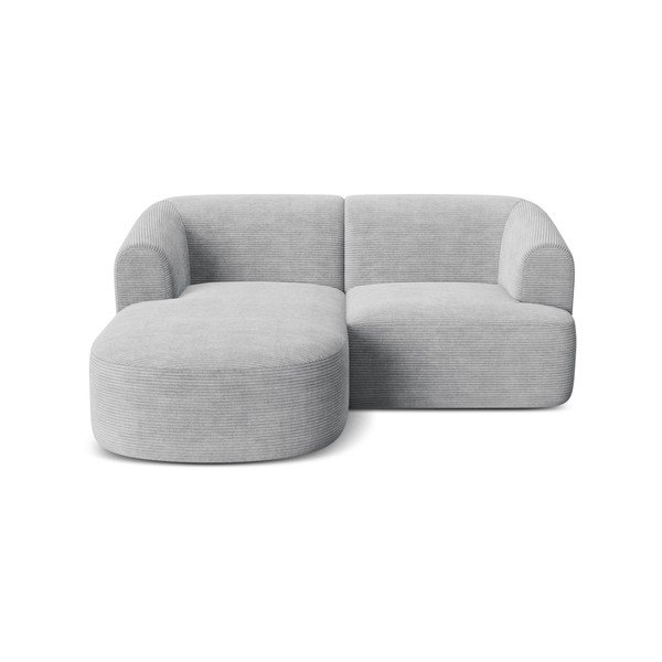 Svetlosivá menčestrová rohová pohovka (ľavý roh/s leňoškou) Campi – Cosmopolitan Design-image-2