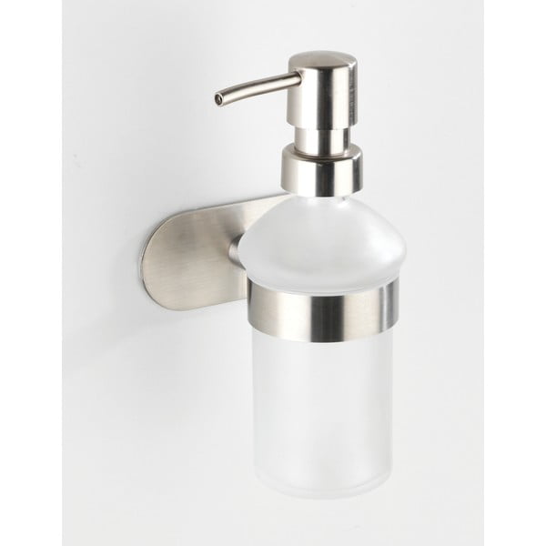 Samodržiaci sklenený dávkovač mydla v matne striebornej farbe 200 ml Orea – Wenko-image-4