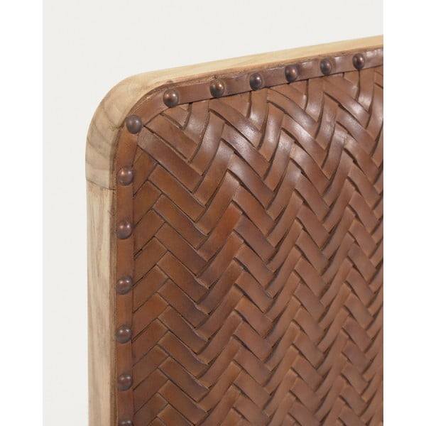 Hnedé kožené čelo postele 163x60 cm Natesa – Kave Home-image-4