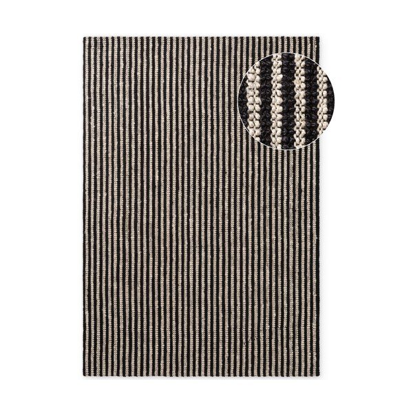 Čierny ručne tkaný jutový koberec 160x230 cm Harvest Ebony – Elle Decoration