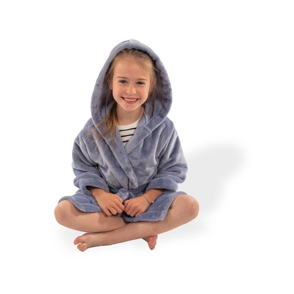 Modrý detský župan z mikroplyšu veľkosť 122-128 Delux – Tiseco Home Studio-image-3