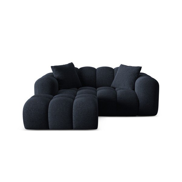 Tmavomodrá ženilková rohová pohovka (ľavý roh/s leňoškou) Treno – Cosmopolitan Design