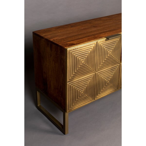 TV stolík z mangového dreva v zlatej farbe 40x60 cm Volan – Dutchbone-image-1