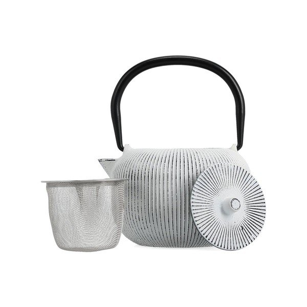 Čiern-obiela kanvica na čaj z liatiny so sitkom 350 ml Sencha – S|P Collection-image-2