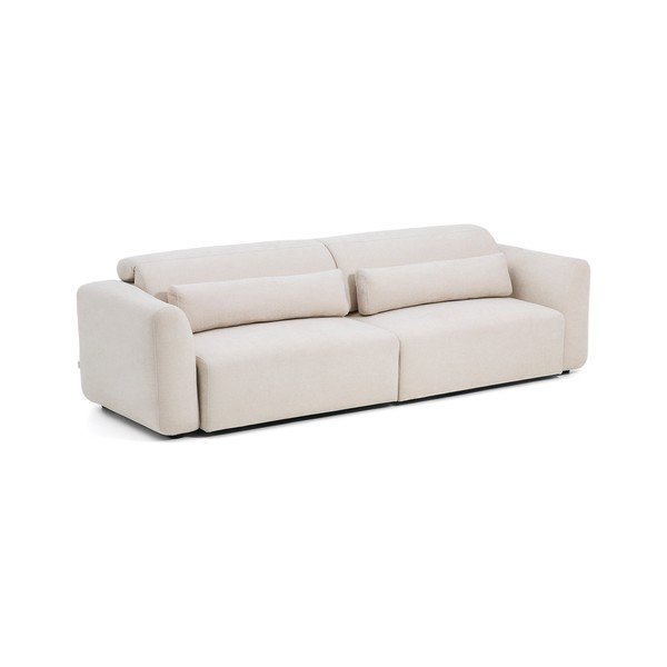 Béžová ženilková polohovacia/rozkladacia pohovka s leňoškou 290 cm Lares – Kave Home-image-3