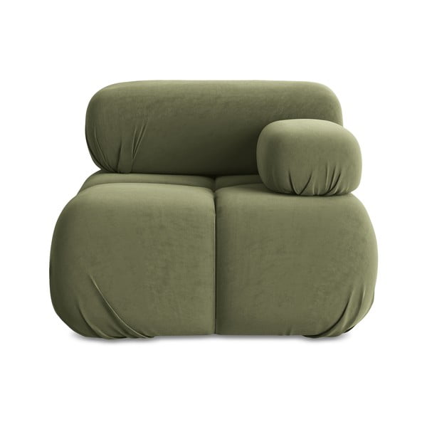 Svetlozelený zamatový modul pohovky (pravý roh) Lokua – Makamii