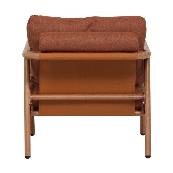 Kovové/polstrované záhradné kreslo v terakotovej farbe Cavero – WOOOD-image-4