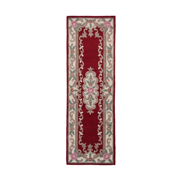 Červený vlnený koberec Flair Rugs Aubusson, 67 x 210 cm