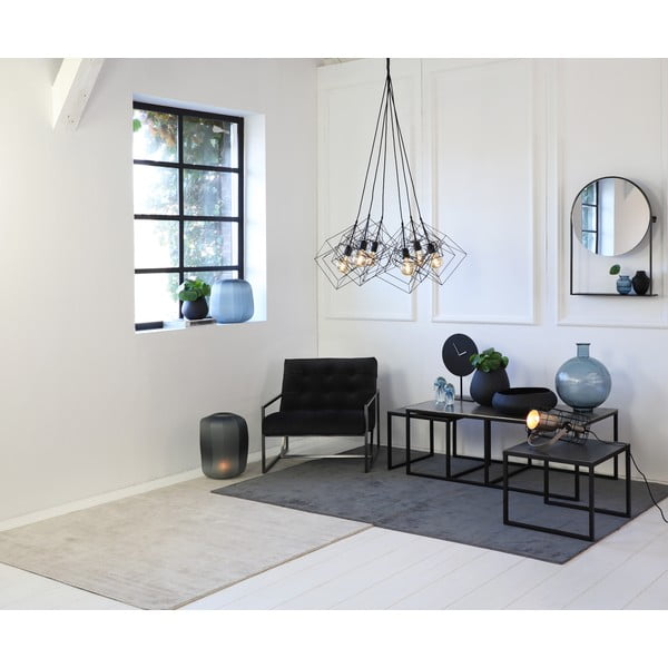 Čierno-tmavosivé kovové konferenčné stolíky v súprave 3 ks 50x120 cm Kumalu – Light & Living-image-3