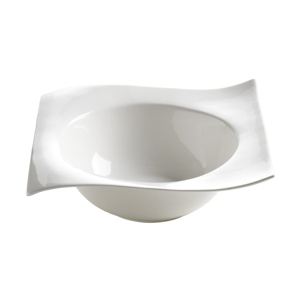 Biela porcelánová šalátová misa Maxwell & Williams Motion, 23,5 x 23,5 cm
