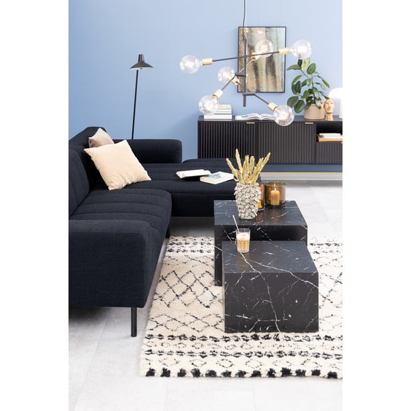 Čierne konferenčné stolíky v dekore mramoru v súprave 2 ks 58x58 cm Dice – Actona-image-2