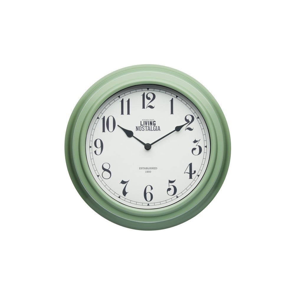 Zelené nástenné hodiny Kitchen Craft Living Nostalgia, ⌀ 25,5 cm