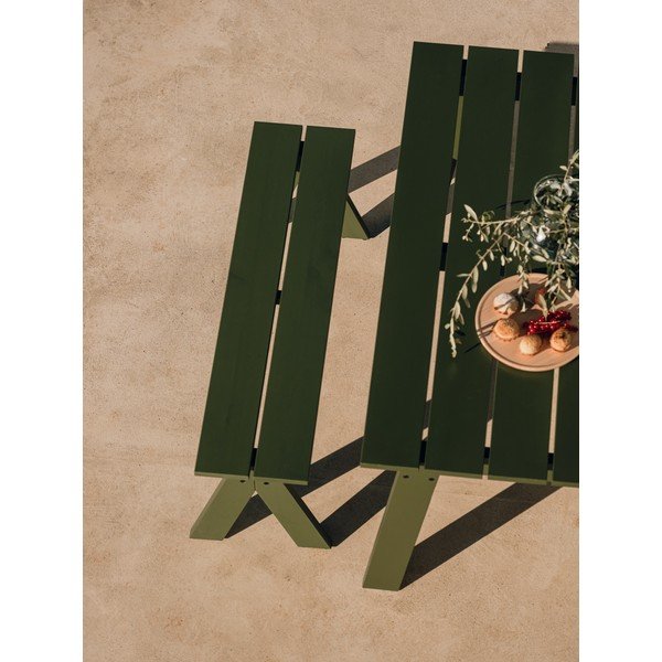 Zelená drevená záhradná lavica Navo – noo.ma-image-1