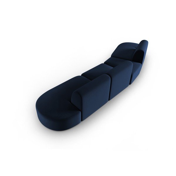 Modrá zamatová pohovka ľavý roh 428 cm Paolo – Milo Casa-image-3