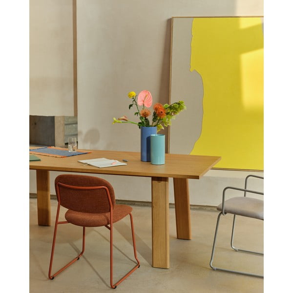 Rozkladací jedálenský stôl s prídavnou doskou s doskou v dubovom dekore 95x200 cm Arlen – Kave Home-image-2