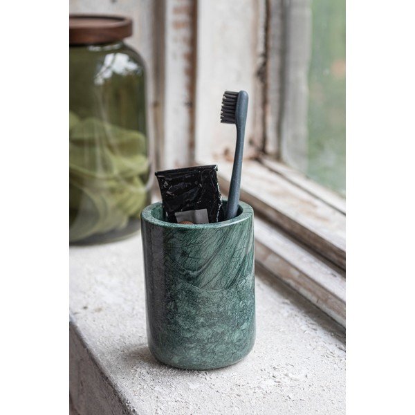 Tmavozelený mramorový téglik na zubné kefky Marble – Mette Ditmer Denmark-image-1
