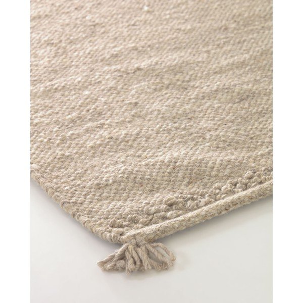 Krémový koberec s prímesou vlny 160x230 cm Carime – Kave Home-image-2
