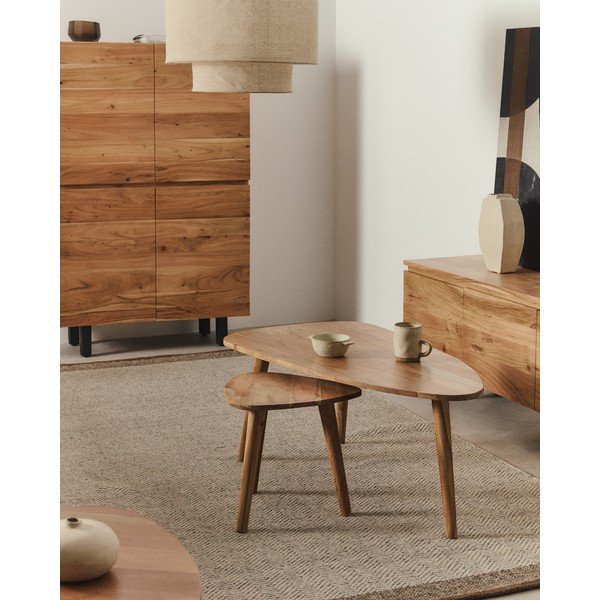 Konferenčný stolík z masívu akácie v prírodnej farbe 60x110,5 cm Duvani – Kave Home-image-1
