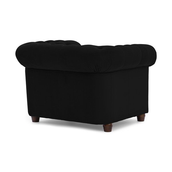 Čierne zamatové kreslo chesterfield York Blik – Ropez-image-2