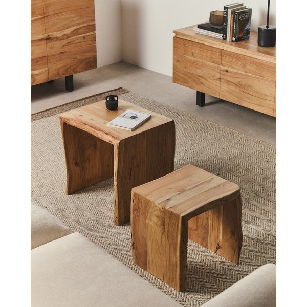 Odkladacie stolíky v súprave 2 ks z masívu akácie 40x50 cm Lomiri – Kave Home-image-1