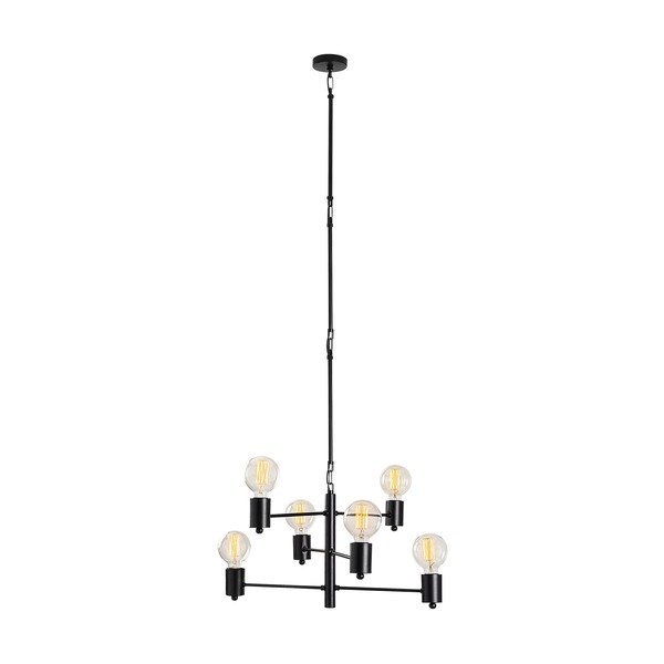 Čierne závesné svietidlo pre 6 žiaroviek Opviq lights Hexa Long-image-2