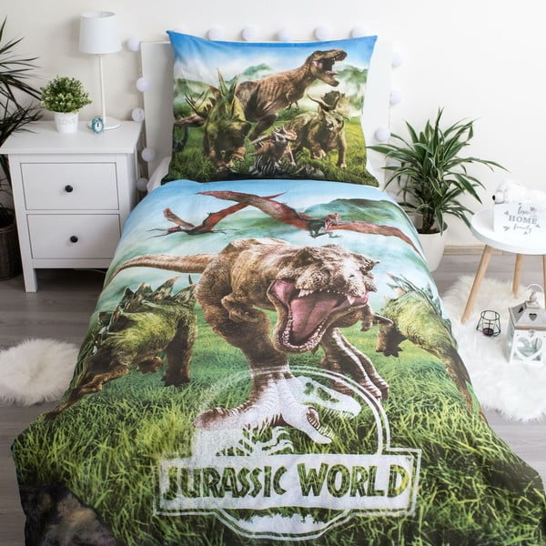 Bavlnená detská obliečka na jednolôžko 140x200 cm Jurassic World – Jerry Fabrics-image-3