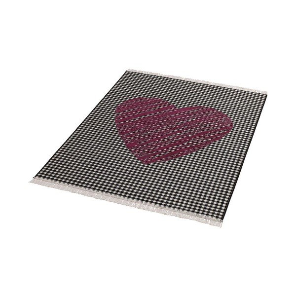 Koberec Fringe - tmavé srdce, 140 x 200 cm-image-2
