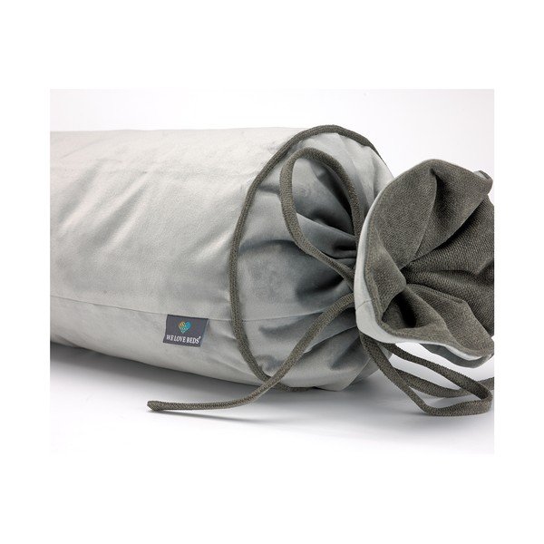 Sivá obliečka na vankúš WeLoveBeds Silver Candy, Ø 20 × 58 cm-image-3