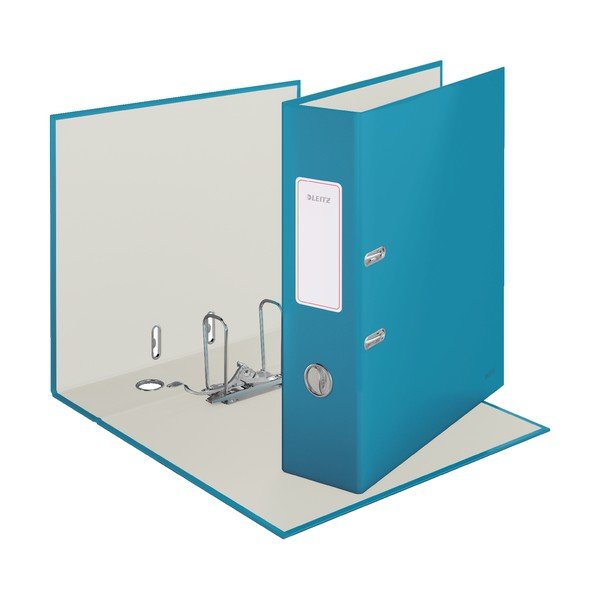 Modrý pákový zaraďovač s hebkým povrchom Leitz Cosy, A4-image-2