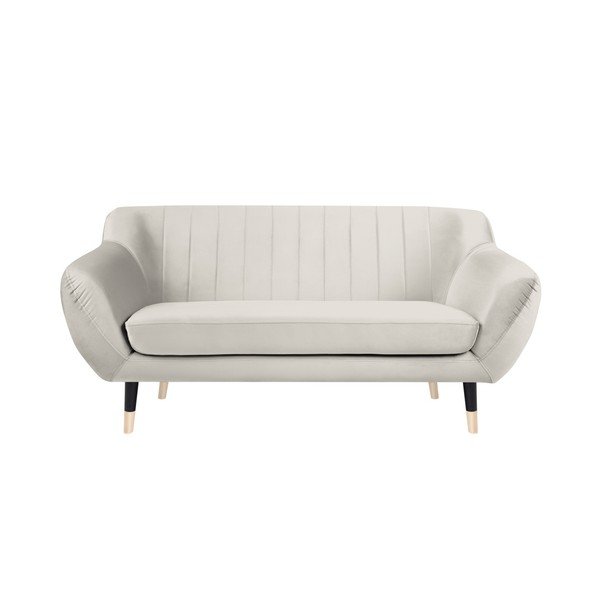 Krémová pohovka s čiernymi nohami Mazzini Sofas Benito, 158 cm