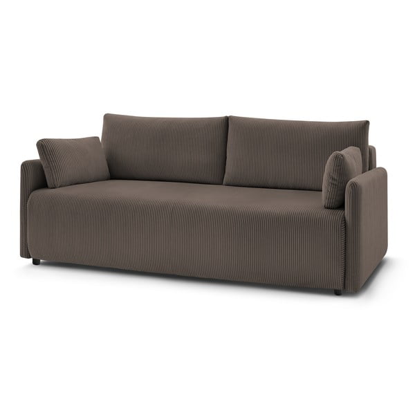 Hnedá menčestrová rozkladacia pohovka 211 cm Marcel – Bobochic Paris-image-3