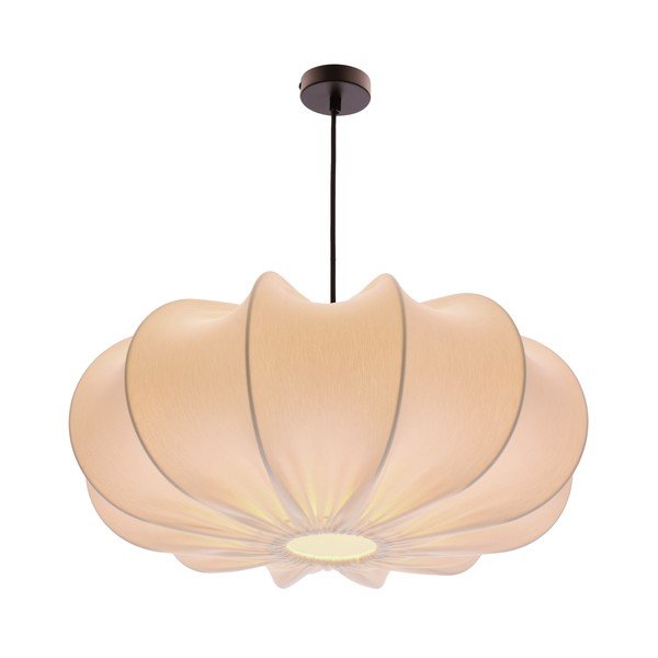 Biele závesné svietidlo s textilným tienidlom ø 52 cm Cafee – Candellux Lighting-image-3