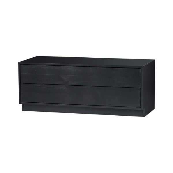 Čierny modulárny TV stolík z borovicového dreva 100x40 cm Finca – WOOOD-image-3
