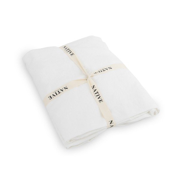 Biele ľanové obliečky na jednolôžko 135x200 cm Blanco – Native Natural-image-3