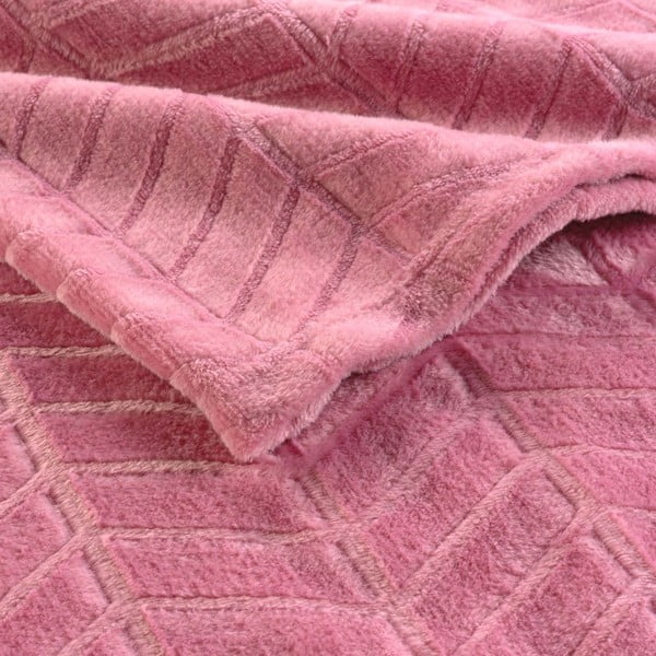 Ružový pléd z mikroflanelu 180x220 cm Arya – douceur d'intérieur-image-2