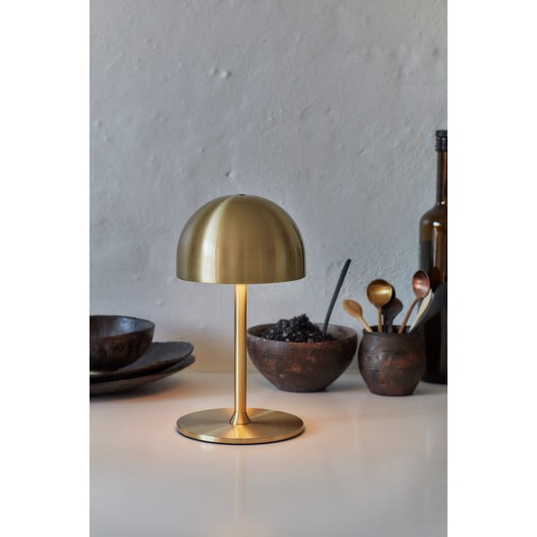 LED stolová lampa na diaľkové ovládanie v mosadznej farbe s kovovým tienidlom (výška 22 cm) Tim – Sirius-image-3