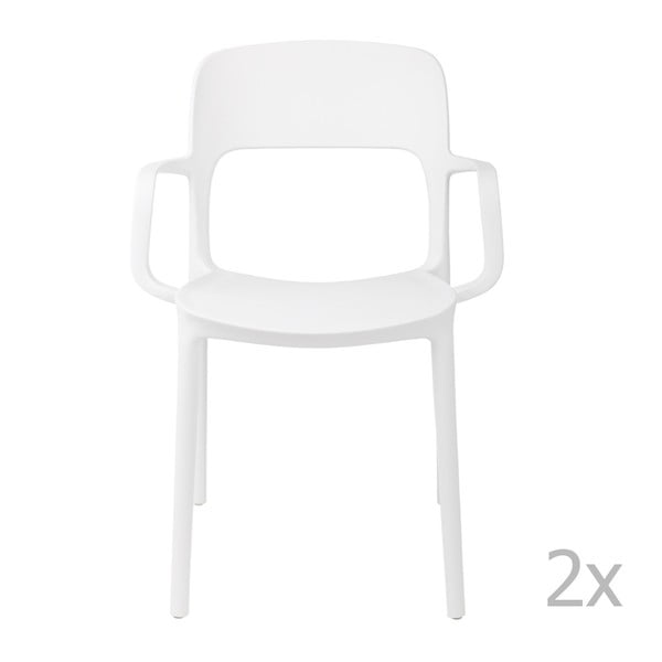 Sada 2 stoličiek D2 Flexi, s opierkami, biele