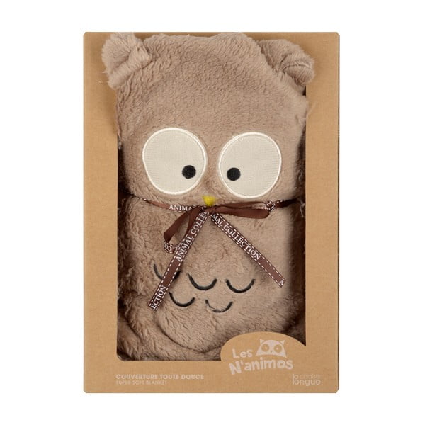 Hnedá deka s motívom sovy Le Studio Owl-image-1
