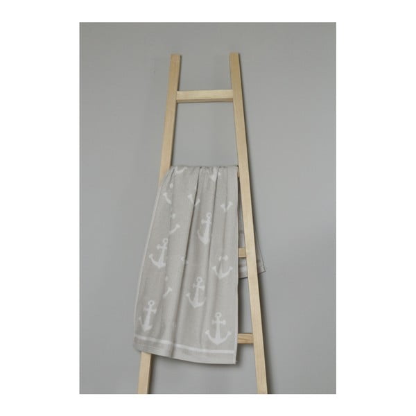 Béžový bavlnený uterák My Home Plus Anchor, 50 × 90 cm