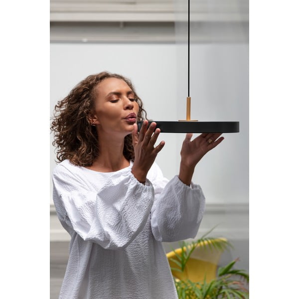 Čierne LED závesné svietidlo so stmievačom s kovovým tienidlom ø 31 cm Asteria Plus Mini – UMAGE-image-3