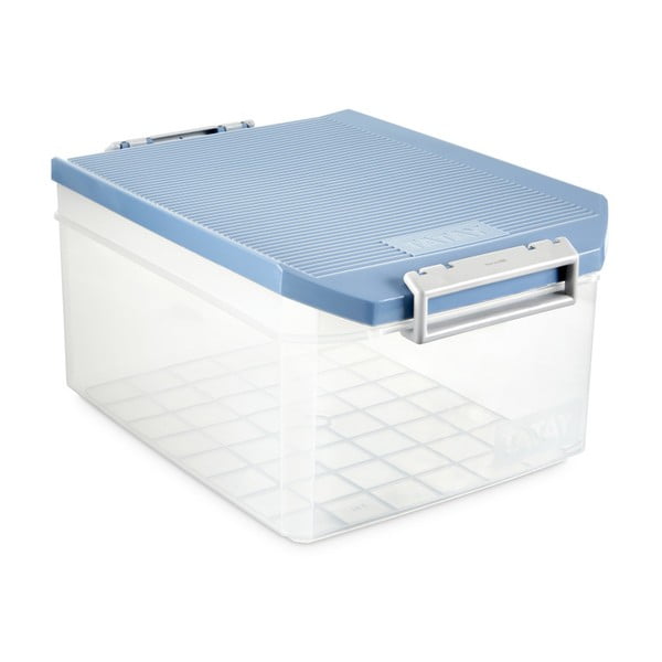 Priehľadný úložný box s modrým vekom Ta-Tay Storage Box, 14 l