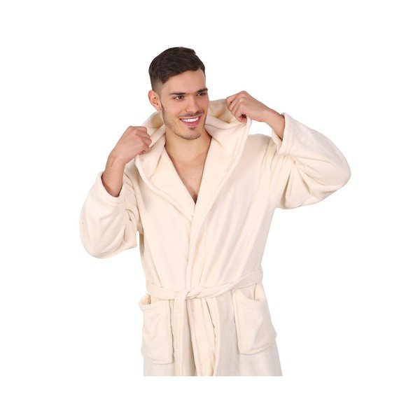 Svetlobéžový unisex župan z mikrovlákna DecoKing Robby, veľ. M-image-4