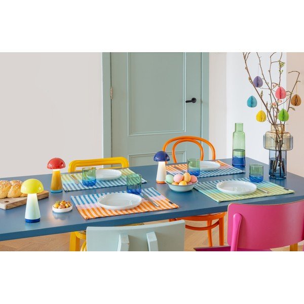 LED stmievateľná stolová lampa v žltej a svetlomodrej farbe (výška 18 cm) Bobbi – Remember-image-4