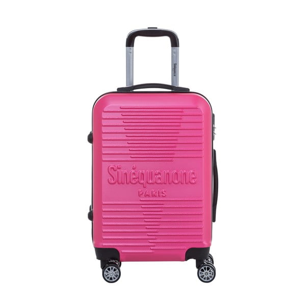 Ružový cestovný kufor na kolieskách s kódovým zámkom SINEQUANONE Rozalina, 44 l