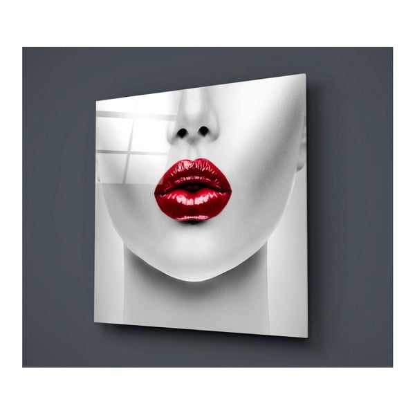 Sklenený obraz Insigne Lips Rojo, 50 × 50 cm